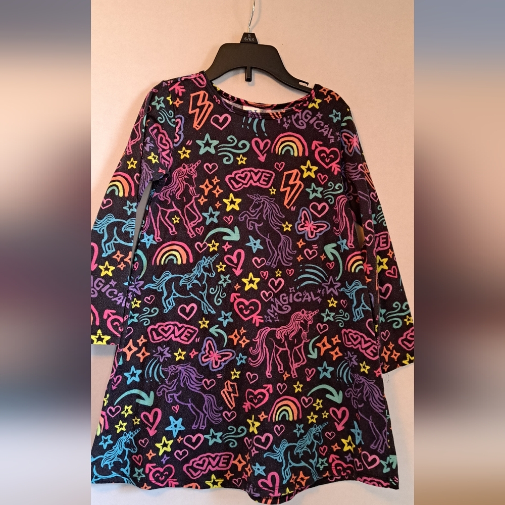 Childrens Place Black Sleepwear with Pink and Blue Accents
